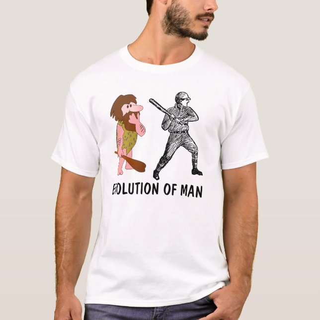 Evolution des Mannes, lustige Baseball-T - Shirts (Vorderseite)