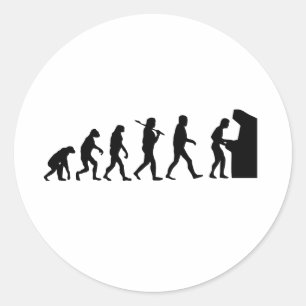 Evolution des Mannes Runder Aufkleber