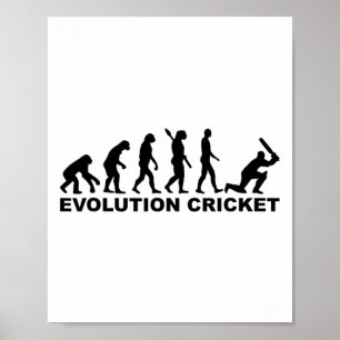 Evolution Des Menschen Cricket-Shirt Poster