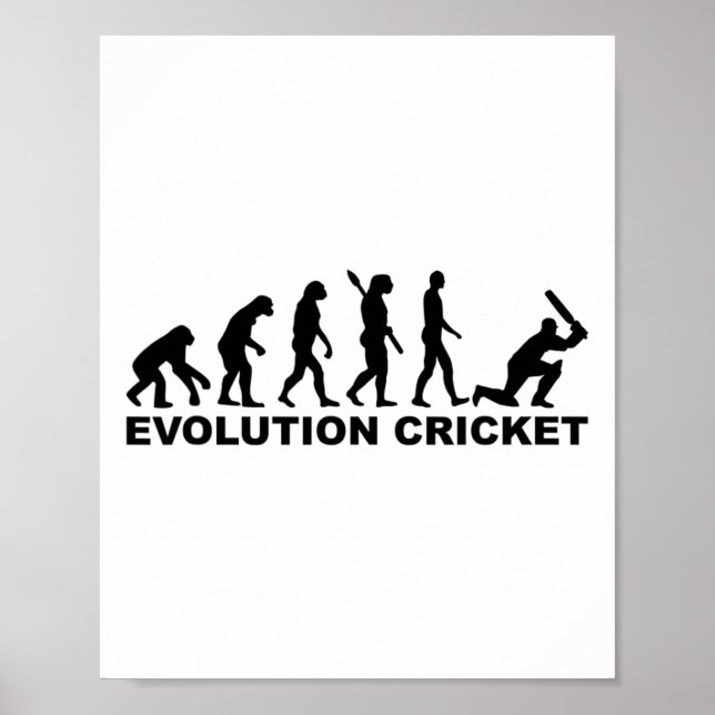 Evolution Des Menschen Cricket-Shirt  Poster (Vorne)