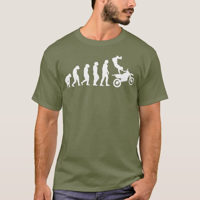 Evolution des Menschen nach Motocross Funny DT Bik T-Shirt (Vorderseite)
