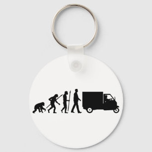 Evolution des Menschen Piaggio Ape Mini-Transporte Schlüsselanhänger