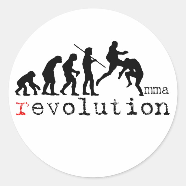 Evolution des Mixed Martial Arts Runder Aufkleber (Vorderseite)