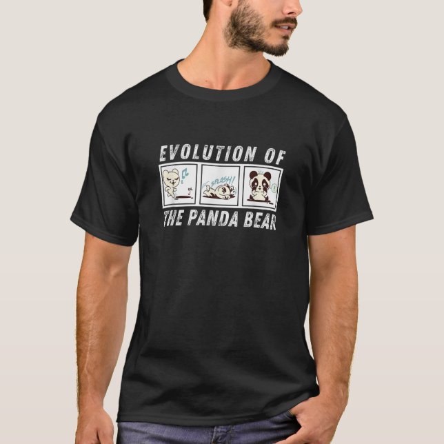 Evolution des Panda-Bären Lustiges Tiergeschenk T-Shirt (Vorderseite)