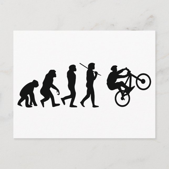 Evolution des Radfahrers Postkarte (Vorderseite)