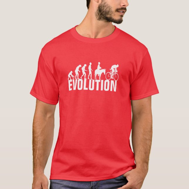Evolution des Radfahrers, Radfahrrad Mountainbike T-Shirt (Vorderseite)