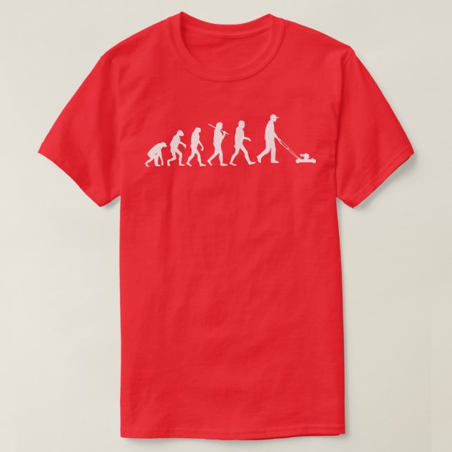 Evolution des RasenmähhemdsRasenmäher  T-Shirt (Design vorne)