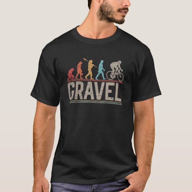 Evolution des Schotterfahrens Biketour T-Shirt (Vorderseite)