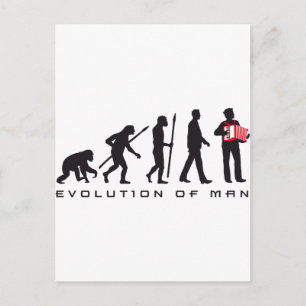 Evolution des Seemanns eines Mannakkordionspielers Postkarte