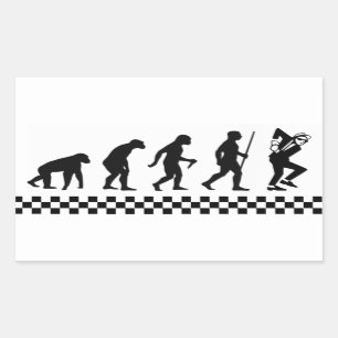 Evolution des Ska-Sticker Rechteckiger Aufkleber