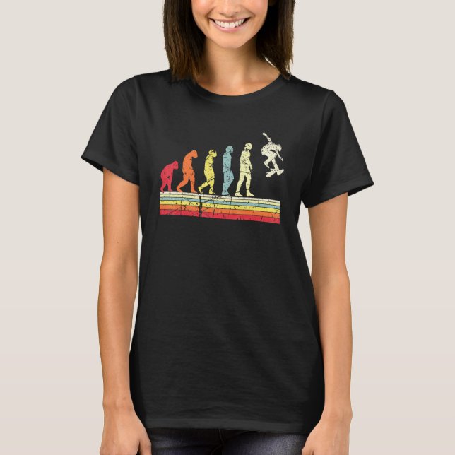 Evolution des Skateboardens des Vintagen Skate T-Shirt (Vorderseite)