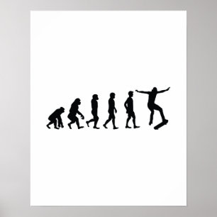 Evolution des Skateboarder-Skateboarding lustigen Poster