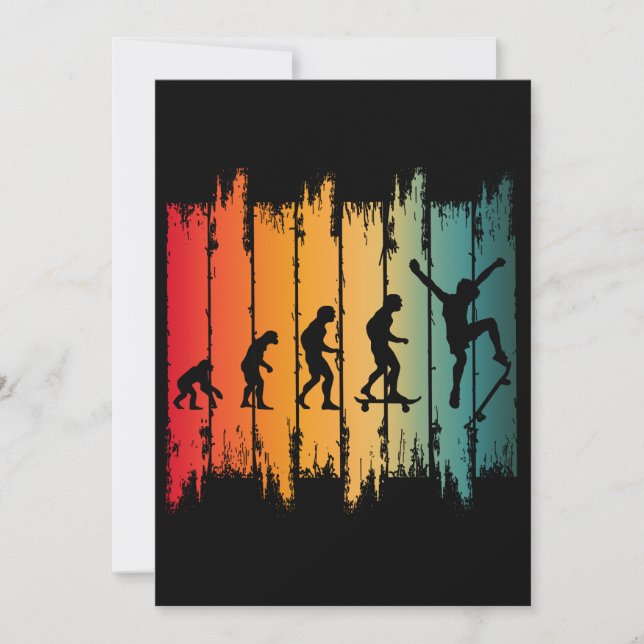 Evolution des Skateboarding-Skaters Einladung (Vorderseite)