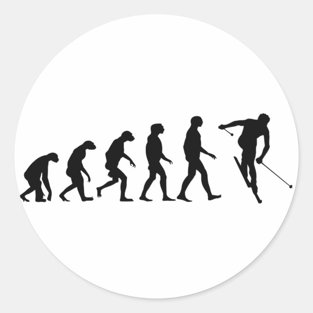 Evolution des Ski Runder Aufkleber (Vorderseite)