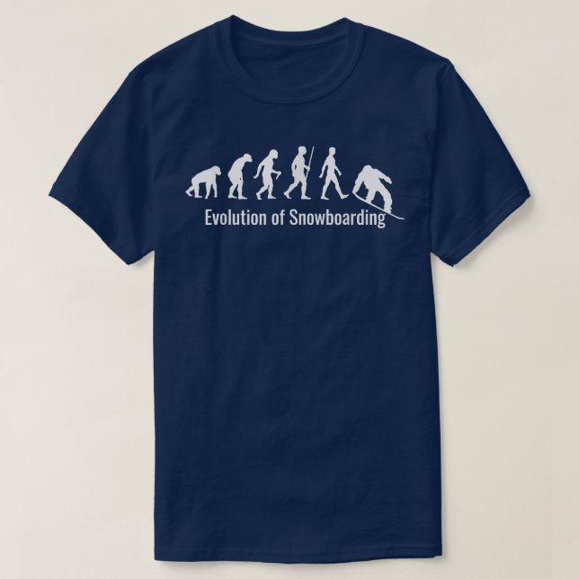 Evolution des Snowboardens des humorvollen Sports T-Shirt (Design vorne)