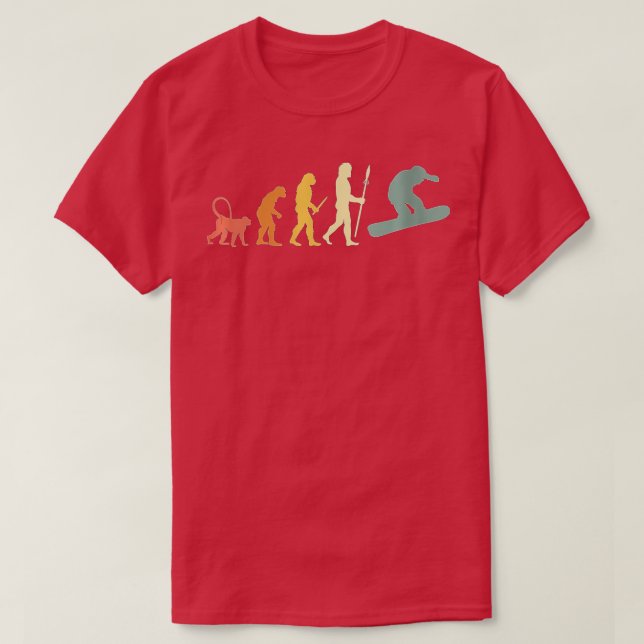 Evolution des Snowboardens von Frauen T-Shirt (Design vorne)