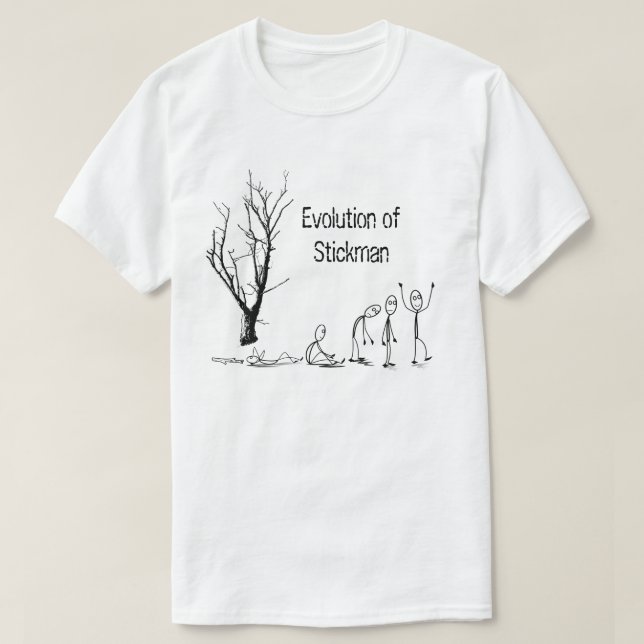 Evolution des Stickman Basic-T - Shirt (Design vorne)