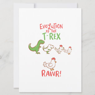 Evolution des T-Rex RAWR! Funny Dino Chicken Save The Date