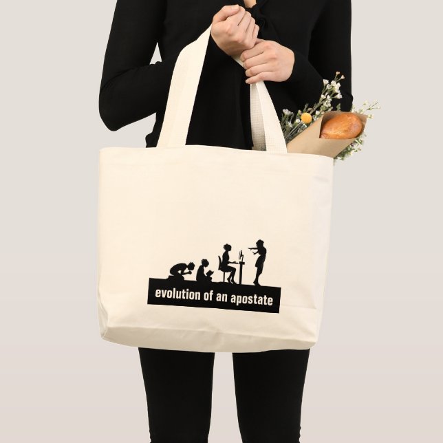 "Evolution eines Apostats" Tote Bag Jumbo Stoffbeutel (Vorderseite (Produkt))