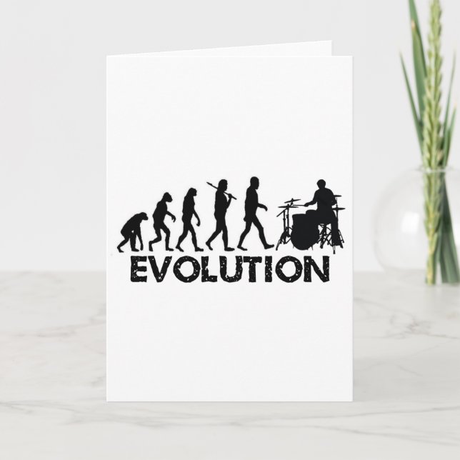 Evolution eines Drummers Karte (Vorderseite)