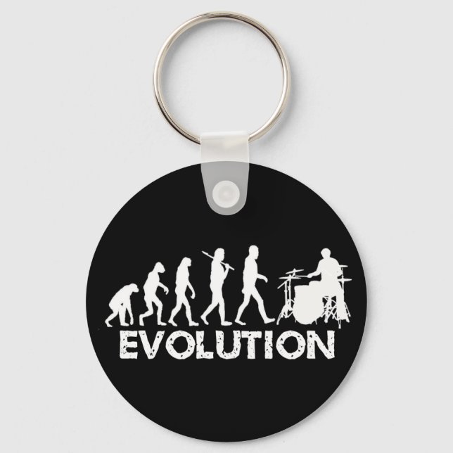 Evolution eines Drummers Schlüsselanhänger (Vorderseite)