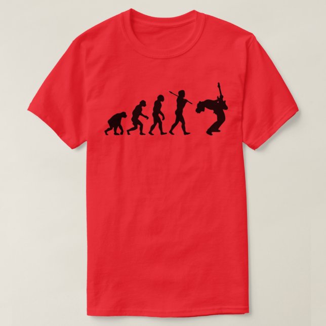 EVOLUTION EINES GITARSPIELERS T-Shirt (Design vorne)