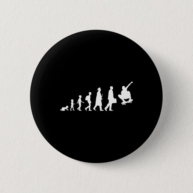 Evolution eines Skateboardfahrers Skater Skateboar Button (Vorderseite)