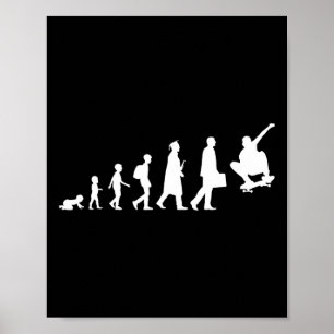 Evolution eines Skateboardfahrers Skater Skateboar Poster