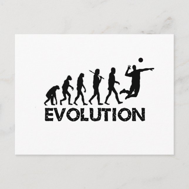 Evolution eines Volleyballspielers Postkarte (Vorderseite)