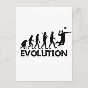 Evolution eines Volleyballspielers Postkarte