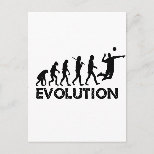 Evolution eines Volleyballspielers Postkarte (Vorderseite)