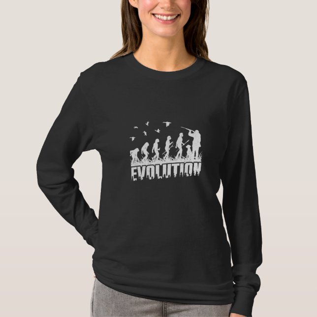Evolution Ente Jagd Gänse Jäger Wasservögel Jagd T-Shirt (Vorderseite)