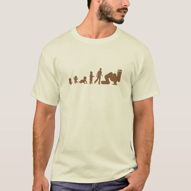 Evolution Erbrechen Alkohol Chiotte Körperpflege H T-Shirt (Vorderseite)