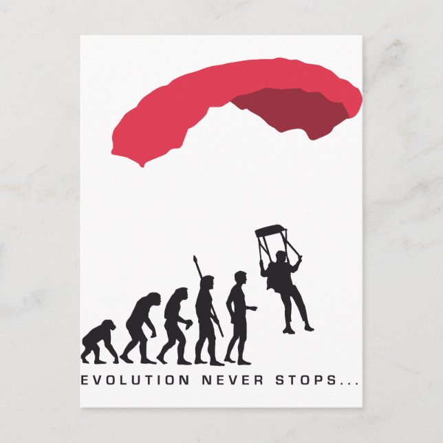 Evolution Fallschirm Postkarte (Vorderseite)