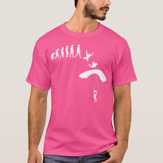Evolution Fallschirmspringen T-Shirt (Vorderseite)