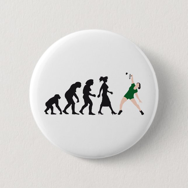 evolution female badminton player button (Vorderseite)