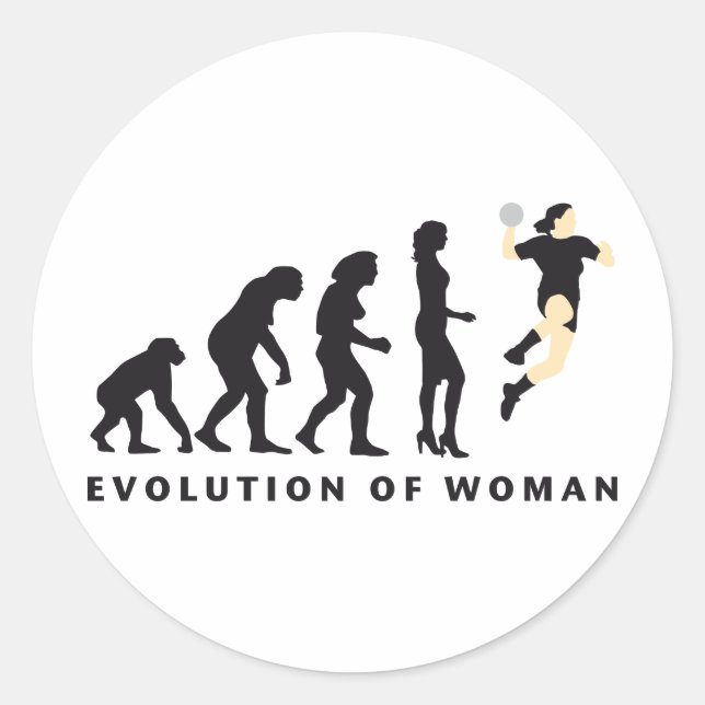 evolution female handball runder aufkleber (Vorderseite)