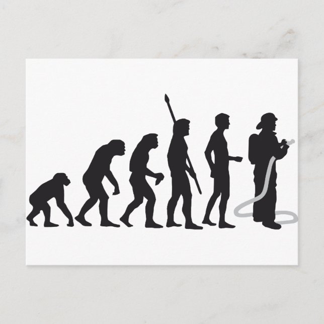 Evolution Firefighter Postkarte (Vorderseite)