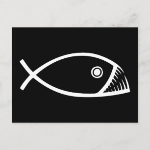 Evolution Fisch Postkarte