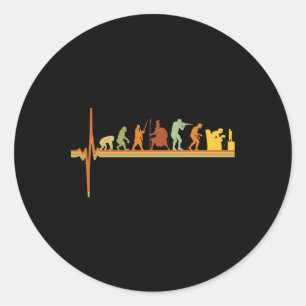 Evolution - Funny Retro Video Game Console Gamer 1 Runder Aufkleber