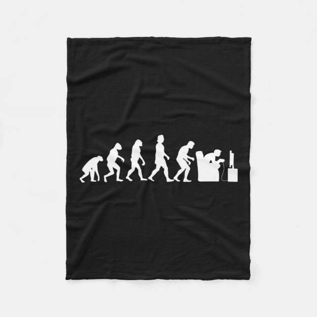 Evolution Funny Retro Video Game Gamer Nerd Gesche Fleecedecke (Vorderseite)