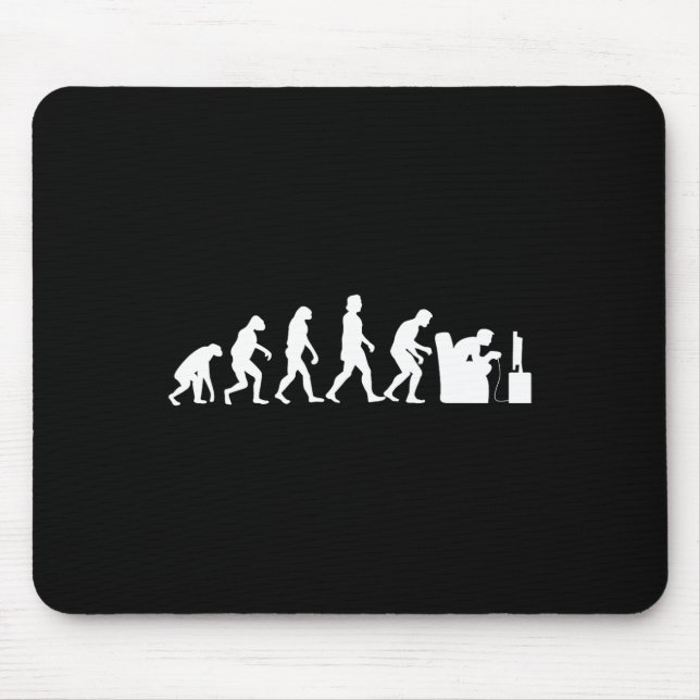 Evolution Funny Retro Video Game Gamer Nerd Gesche Mousepad (Vorne)