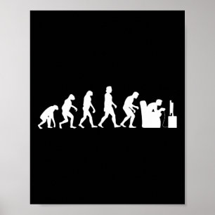 Evolution Funny Retro Video Game Gamer Nerd Gesche Poster