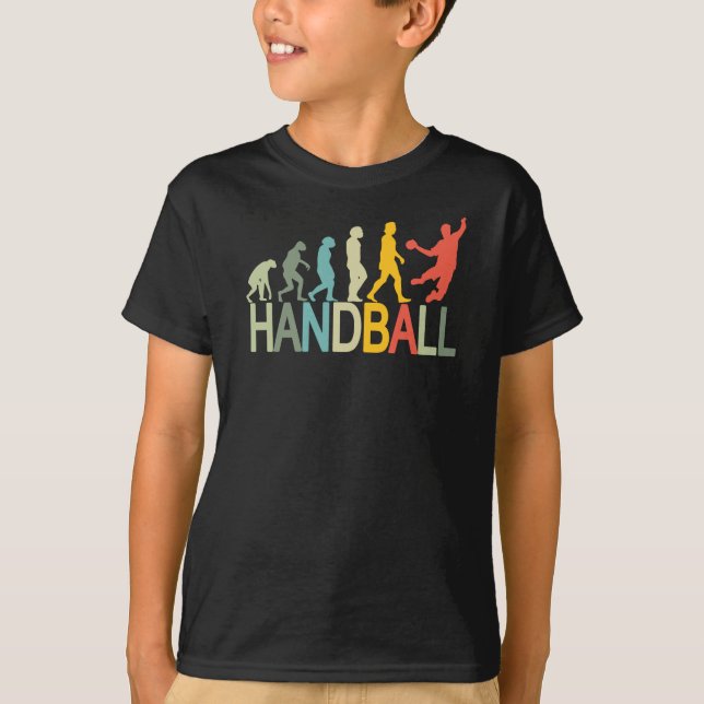 Evolution für Handball-Design T-Shirt (Vorderseite)