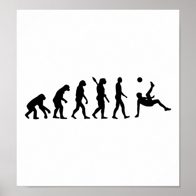 Evolution Fußball-Fahrradkick Poster (Vorne)