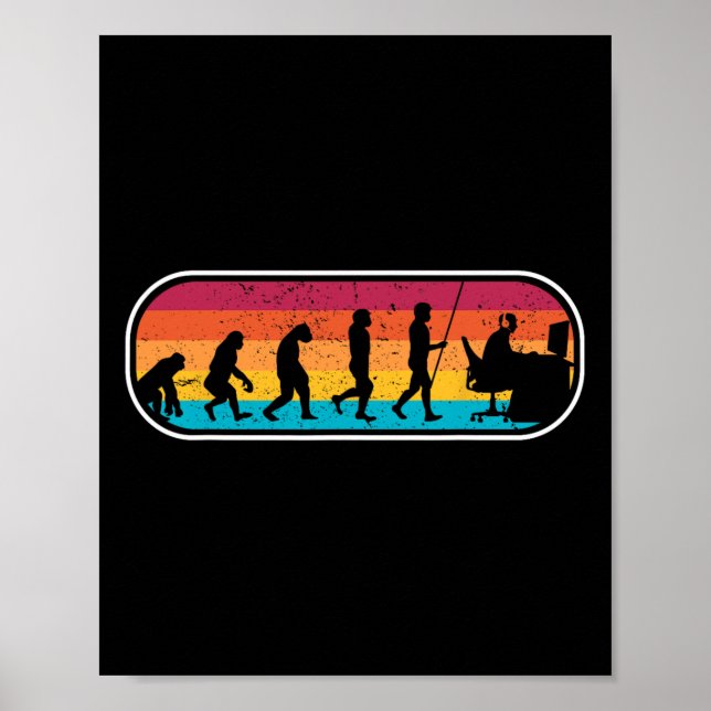 Evolution Gamer Computer Freak Geek Nerd Pc Game  Poster (Vorne)