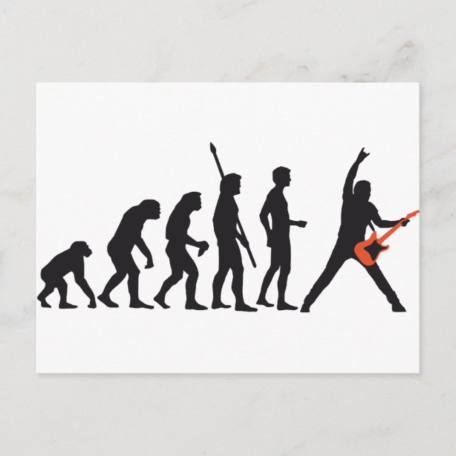 Evolution-Gitarre Postkarte (Vorderseite)
