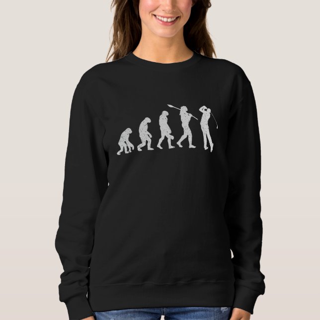 Evolution Golfer - Vater Grandpa Golfspielen Sweatshirt (Vorderseite)
