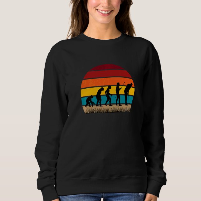 Evolution Grafik Golfer Golfspieler Golfspiel Golf Sweatshirt (Vorderseite)