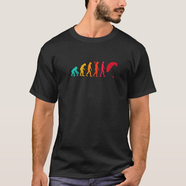 Evolution Grafik Paragliding Paragleiter Fallschir T-Shirt (Vorderseite)